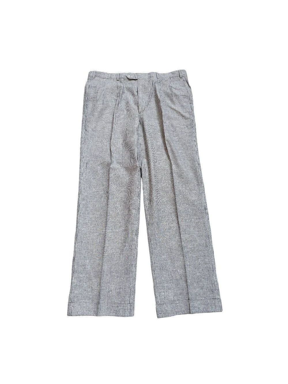 Majer Slacks Men's Blue & White Striped Mid-Rise Pants Size 40